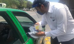 SCT reparte cubrebocas y supervisa sanitización en transporte público