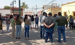 Simulacro de incendio en la Presidencia Municipal de Ciudad Fernández