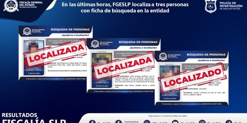 Sanas y a salvo localizan a tres personas con ficha de búsqueda en SLP